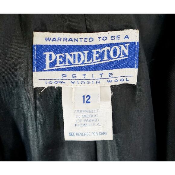 VTG Pendleton Women Virgin Wool Blazer Sz 12P Preppy Academia Office Jacket - Picture 2 of 16